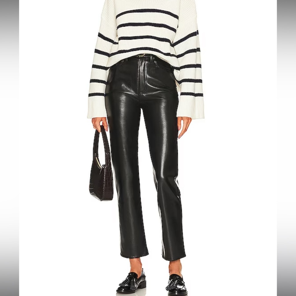 Agolde Recycled Leather 90’s Pinch Waist in Detox black sz 25 NWT